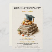 Fried Chicken Graduation Party Celebration Kaart (Voorkant / Achterkant)