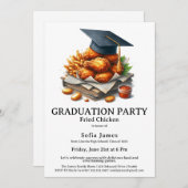 Fried Chicken Graduation Party Celebration Kaart (Voorkant / Achterkant)