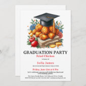 Fried Chicken Graduation Party Celebration Kaart (Voorkant / Achterkant)