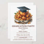 Fried Chicken Graduation Party Celebration Kaart (Voorkant / Achterkant)
