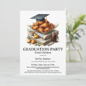 Fried Chicken Graduation Party Celebration Kaart (Staand voorkant)