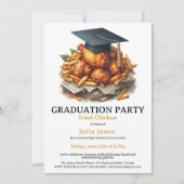 Fried Chicken Graduation Party Celebration Kaart (Voorkant)
