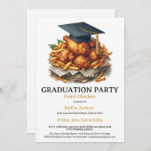 Fried Chicken Graduation Party Celebration Kaart (Voorkant / Achterkant)