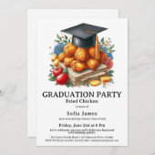 Fried Chicken Graduation Party Celebration Kaart (Voorkant / Achterkant)