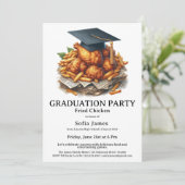 Fried Chicken Graduation Party Celebration Kaart (Staand voorkant)