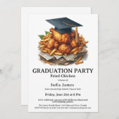 Fried Chicken Graduation Party Celebration Kaart (Voorkant / Achterkant)