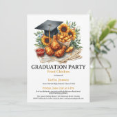 Fried Chicken Graduation Party Celebration Kaart (Staand voorkant)