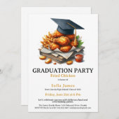 Fried Chicken Graduation Party Celebration Kaart (Voorkant / Achterkant)