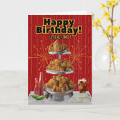 Fried Chicken Happy Birthday Kaart (Gele Bloem)