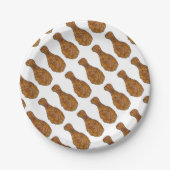 Fried Chicken Leg Drumstick Soul Food Borden Papieren Bordje (Voorkant)