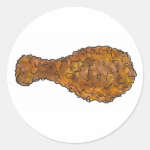 Fried Chicken Leg Drumstick Soul Food Foodie Ronde Sticker