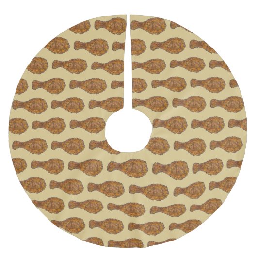 Fried Chicken Leg Drumstick Soul Food Picnic Kerstboom Rok (Voorkant)