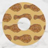 Fried Chicken Leg Drumstick Soul Food Picnic Wijnglaslabel (Voorkant)