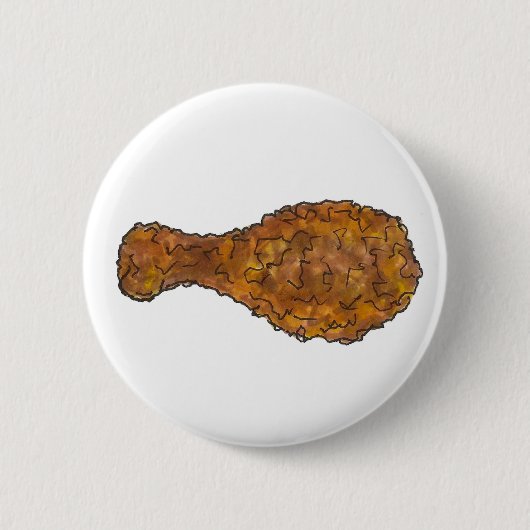 Fried Chicken Leg Drumstick Southern Soul Food Ronde Button 5,7 Cm (Voorkant)