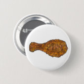Fried Chicken Leg Drumstick Southern Soul Food Ronde Button 5,7 Cm (Voorkant /achterkant)