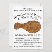 Fried Chicken Leg Picnic Cookout Block Kaart (Voorkant)