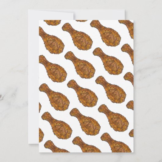 Fried Chicken Leg Picnic Cookout Block Kaart (Achterkant)