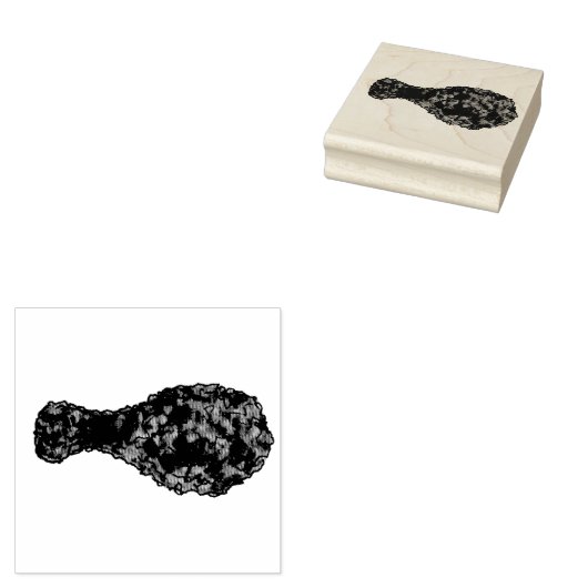 Fried Chicken Leg Picnic Soul Food Drumstick Rubberstempel (Gestempeld)