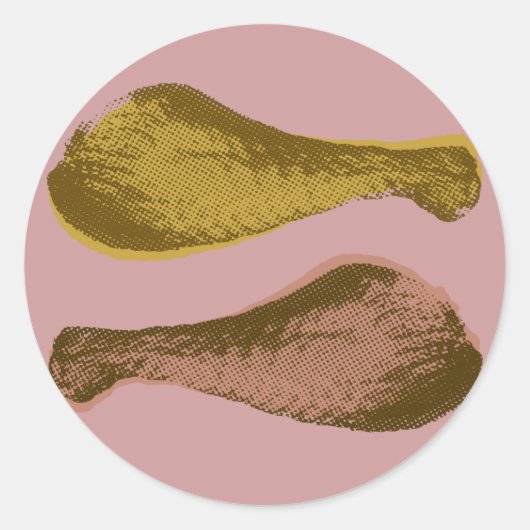 Fried Chicken Legs Ronde Sticker (Voorkant)