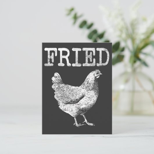 Fried Chicken Lover Boerderij Animal Pun Briefkaart (Staand voorkant)
