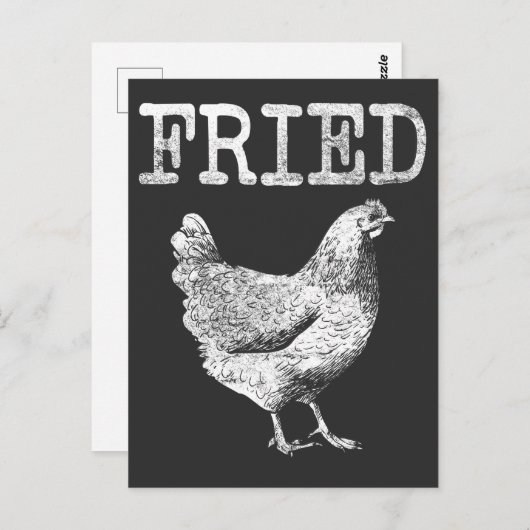 Fried Chicken Lover Boerderij Animal Pun Briefkaart (Voorkant / Achterkant)