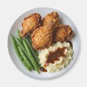Fried Chicken, Mashed Potatoes and Green Beans Magneet (Voorkant)