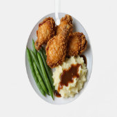 Fried Chicken, Mashed Potatoes and Green Beans Metalen Ornament (Voorkant links)