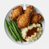 Fried Chicken, Mashed Potatoes and Green Beans Metalen Ornament (Achterkant)