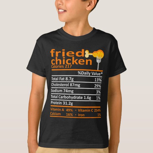 Fried Chicken Nutrition Food Facts Thanksgiving Fu T-shirt (Voorkant)