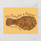 Fried Chicken Picnic Cookout Party Invitation Uitnodiging Briefkaart (Voorkant)