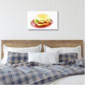 Fried Chicken Sandwich Canvas Afdruk (Insitu (Slaapkamer))