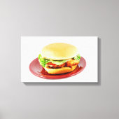 Fried Chicken Sandwich Canvas Afdruk (Voorkant)
