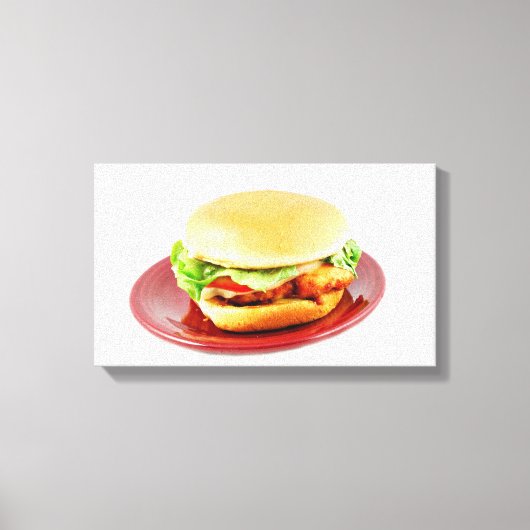 Fried Chicken Sandwich Canvas Afdruk (Voorkant)