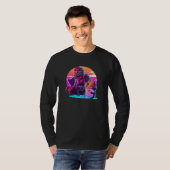 Fried Chicken Synthwave 80s Retrowave Aesthetic T-shirt (Voorkant volledig)