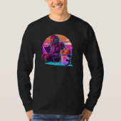 Fried Chicken Synthwave 80s Retrowave Aesthetic T-shirt (Voorkant)