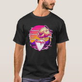 Fried Chicken Synthwave 80s Retrowave Aesthetic T-shirt (Voorkant)