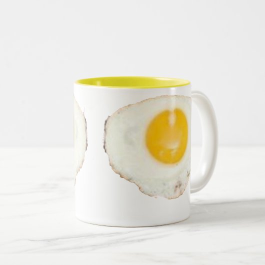 Fried Egg Cup Tweekleurige Koffiemok (Voorkant rechts)