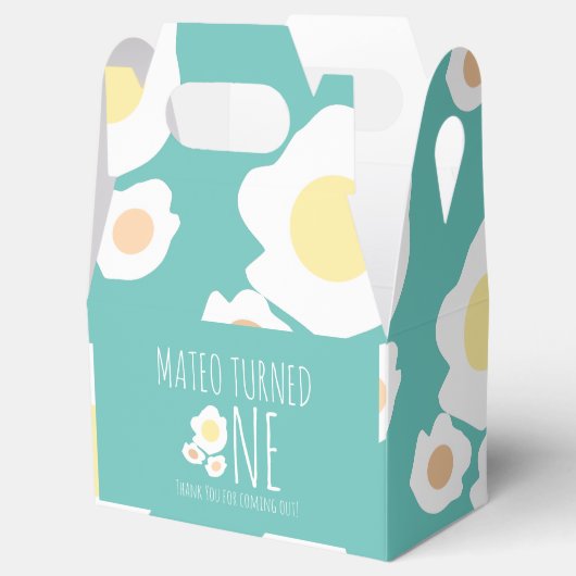 Fried Egg First Birthday Dank je Bedankdoosjes (Geopend)