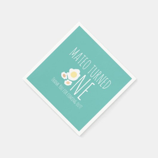 Fried Egg First Birthday Dank je Servet (Hoek)