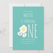 Fried Egg First Birthday Invitation Kaart (Voorkant)