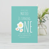 Fried Egg First Birthday Invitation Kaart (Staand voorkant)