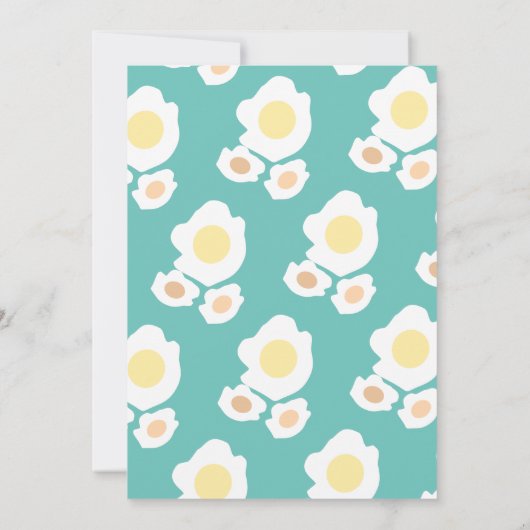 Fried Egg First Birthday Invitation Kaart (Achterkant)