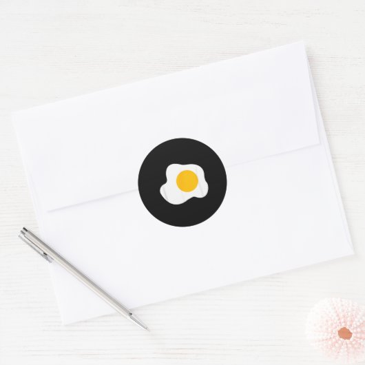 Fried Egg Graphic Funny Breakfast Eggs Lover  Ronde Sticker (Envelop)