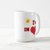 Fried Egg I Am In Love Funny Breakfast Logo Koffiemok (Voorkant rechts)