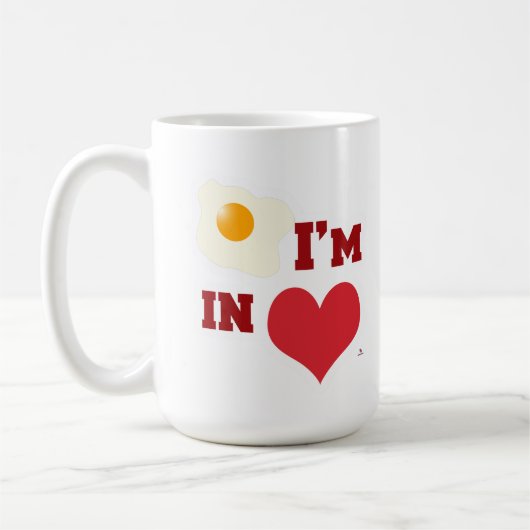 Fried Egg I Am In Love Funny Breakfast Logo Koffiemok (Links)