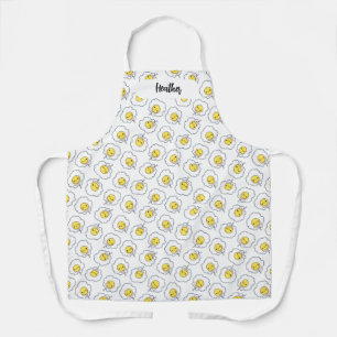 Fried Egg Kawaii Food Pattern Schort