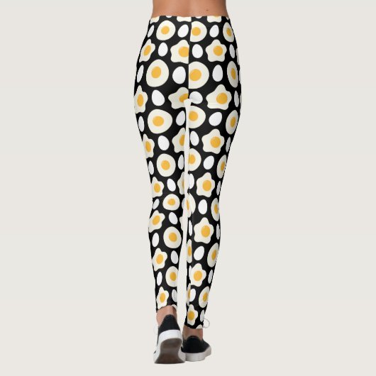 Fried Egg Pattern Breakfast Lovers Daisy Flower Leggings (Achterkant)