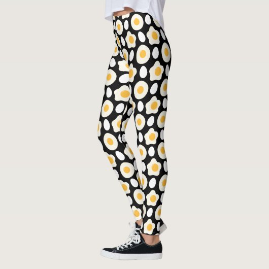 Fried Egg Pattern Breakfast Lovers Daisy Flower Leggings (Links)
