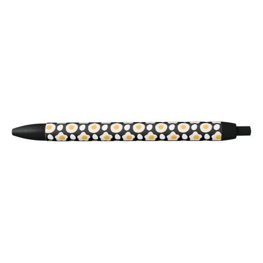 Fried Egg Pattern Breakfast Lovers Daisy Flower Zwarte Inkt Pen (Voorkant)