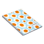 Fried Egg Pattern on Blue Background Notebook Notitieboek (Rechterzijde)
